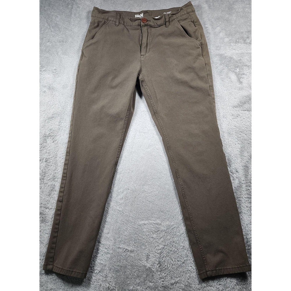 Mugsy Olives Jeans Mens 33x32 (Fits 32x30) Green Dark Wash Khaki Denim Stretch